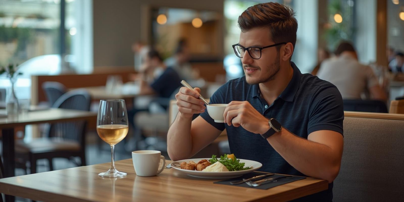 Obiady w Brzesku jako element codziennego stylu życia, spokojny posiłek w nowoczesnej restauracji