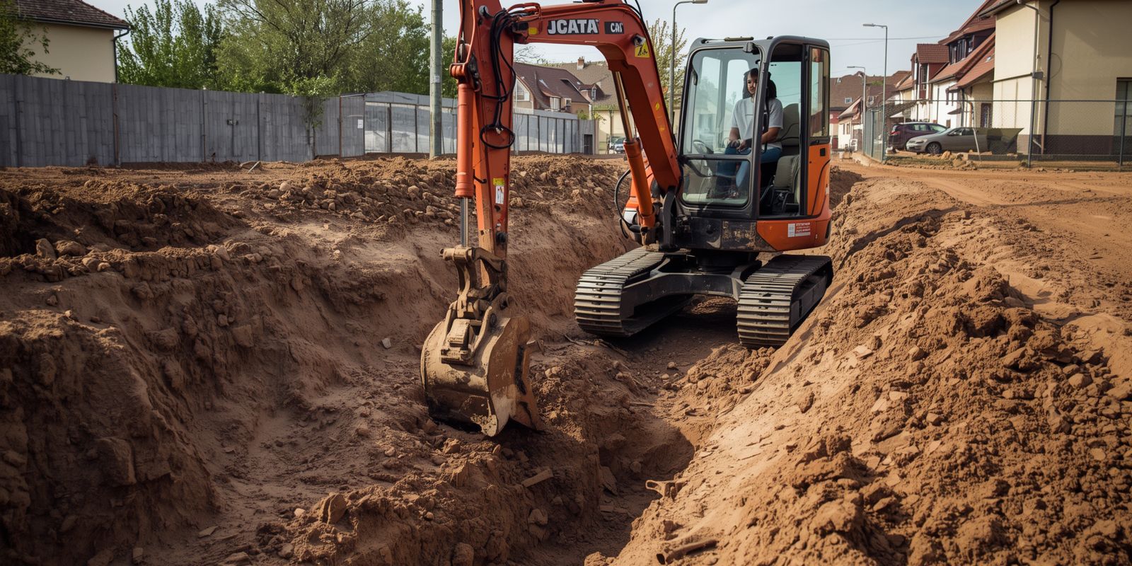 Prace ziemne w Chojnicach – koparka wykonująca wykop pod fundamenty